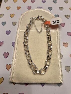James Avery Channel Link Cable Charm Bracelet Size Medium - 7 3/4 Length